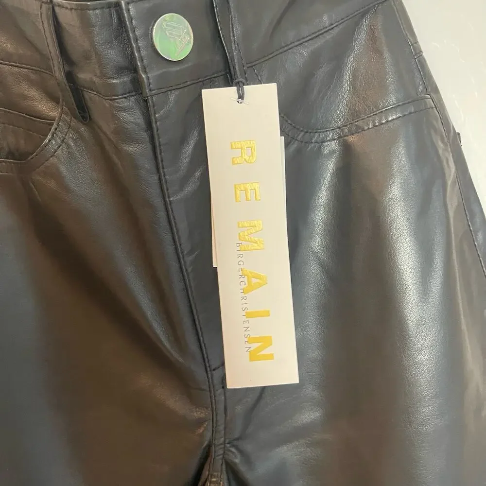 Remain Straight Leg Genuine Leather Lynn Pants Black Size 0/32 NWT - Picture 11 of 11